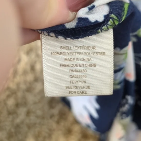 Nordstrom Love, Fire navy floral sleeveless v neck midi dress - Picture 7 of 7